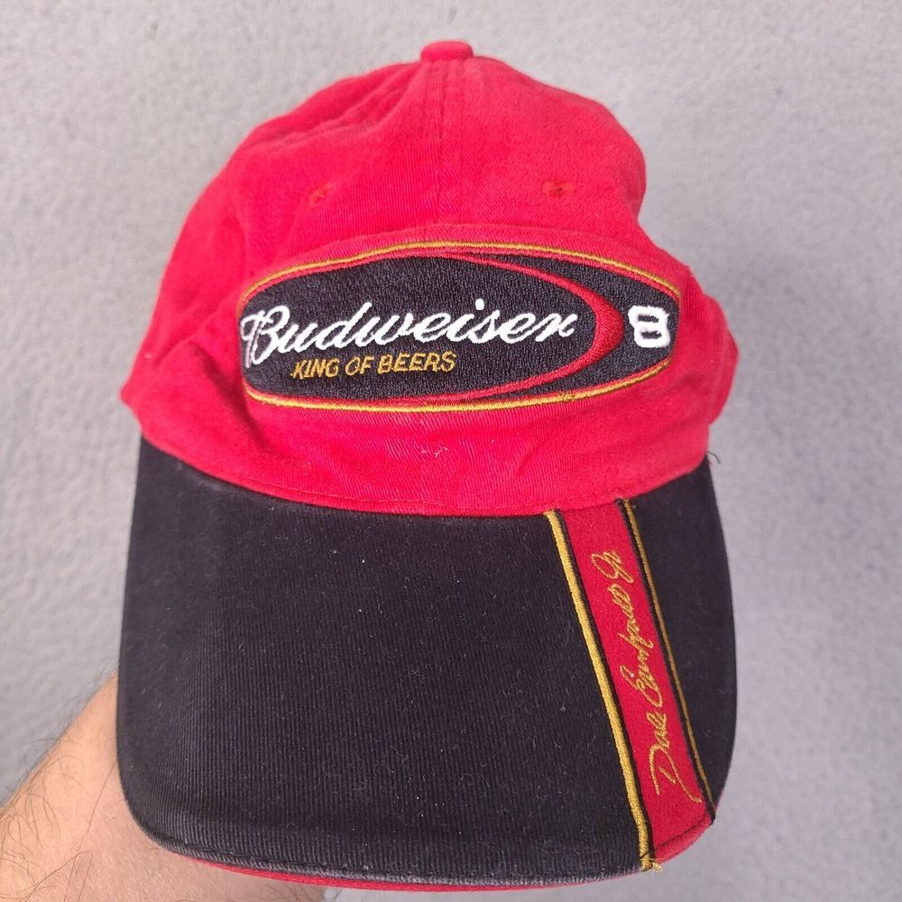 Chase Authentics Dale Earnhardt Jr. Budweiser #8 Red Black Fitted Nu-Fit Hat Cap